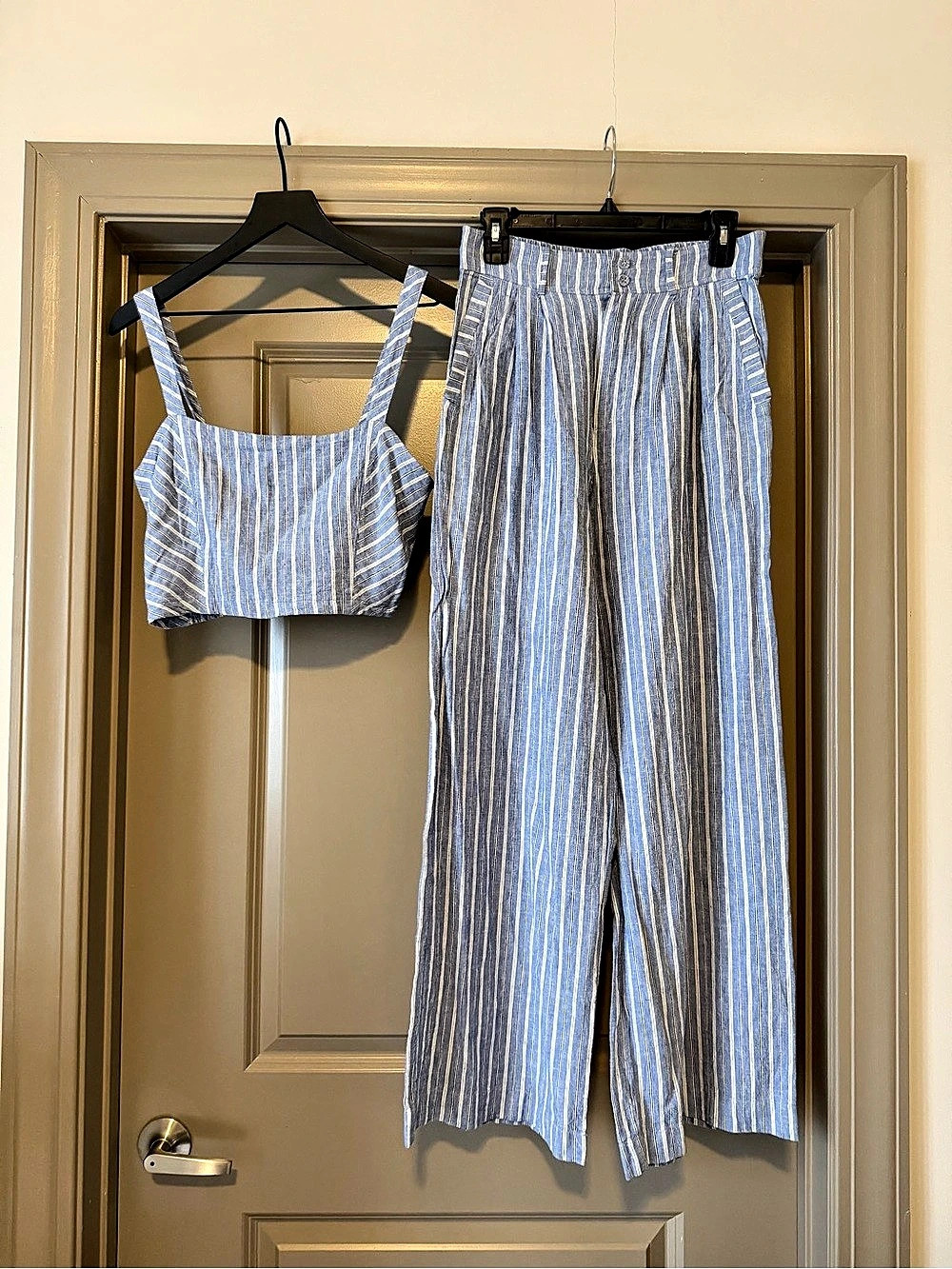 Z Supply Blue & White Striped Two-Piece Set Size Medium Like New